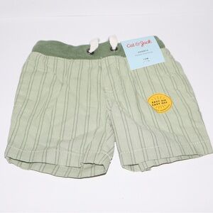 Cat & Jack Green Striped Easy On & Off Shorts 12 Months NWT Fun Colorful Bright